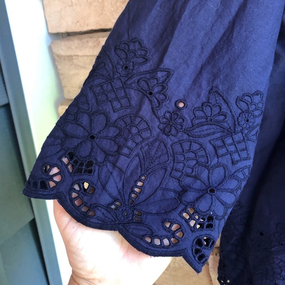 Tommy Hilfiger navy off shoulder blouse NWT - Picture 14 of 15